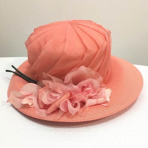 peach wedding hat